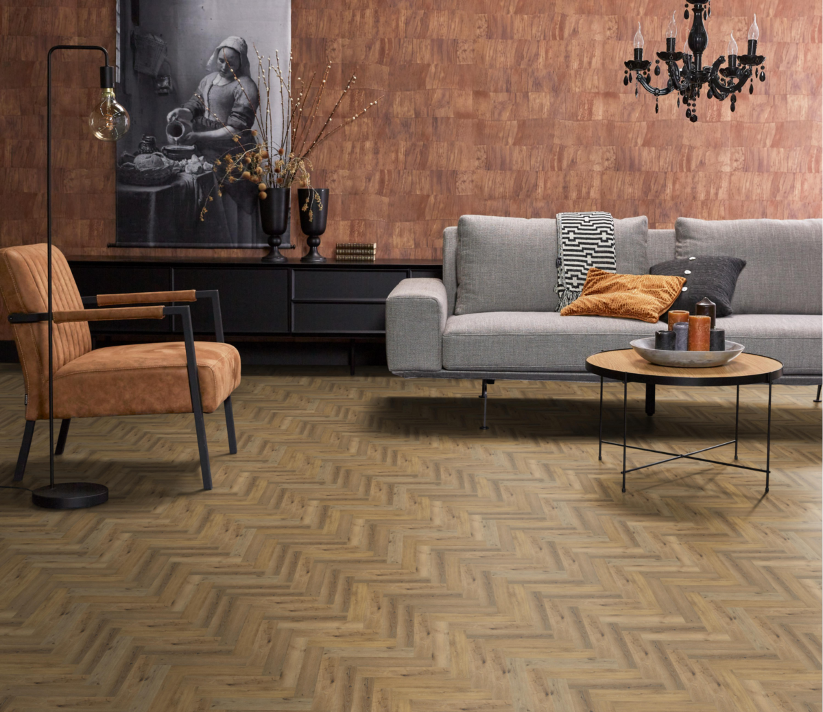 YUP herringbone click SRC dark oak - Afbeelding 6