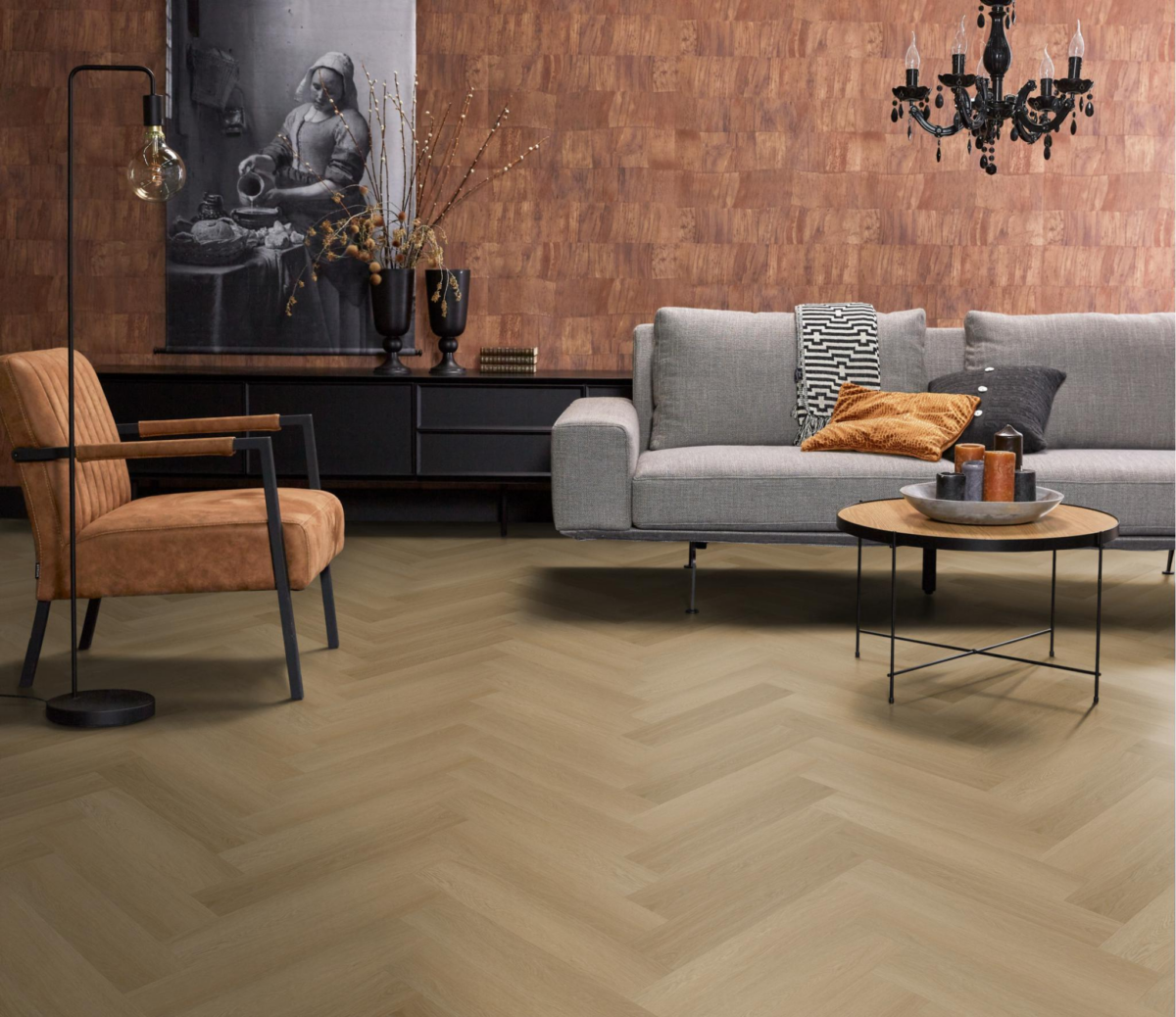 YUP Fulham herringbone dryback warm oak - Afbeelding 6