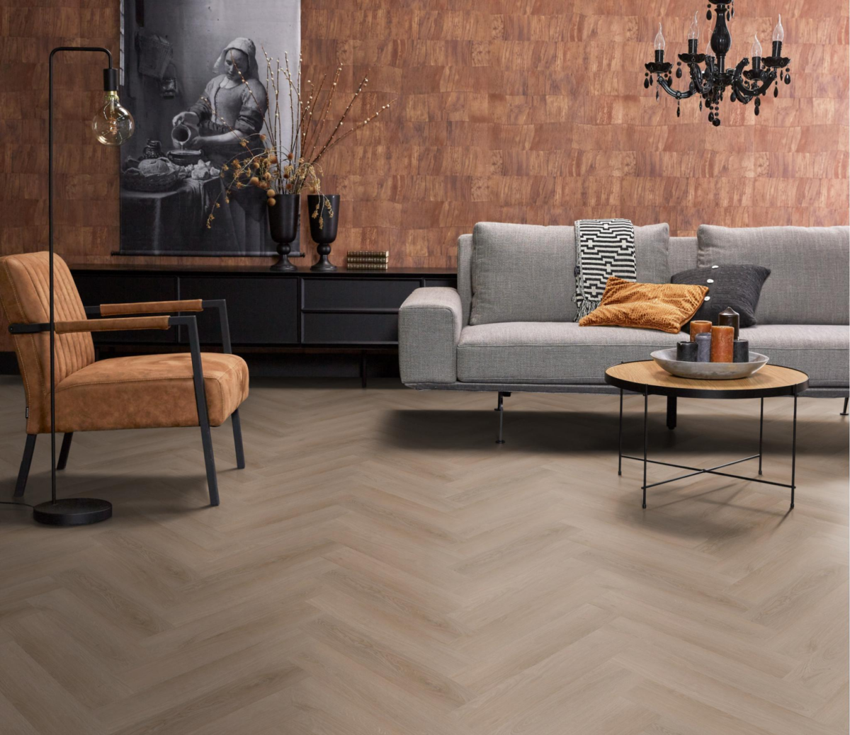 YUP Merton herringbone click dark oak - Afbeelding 6