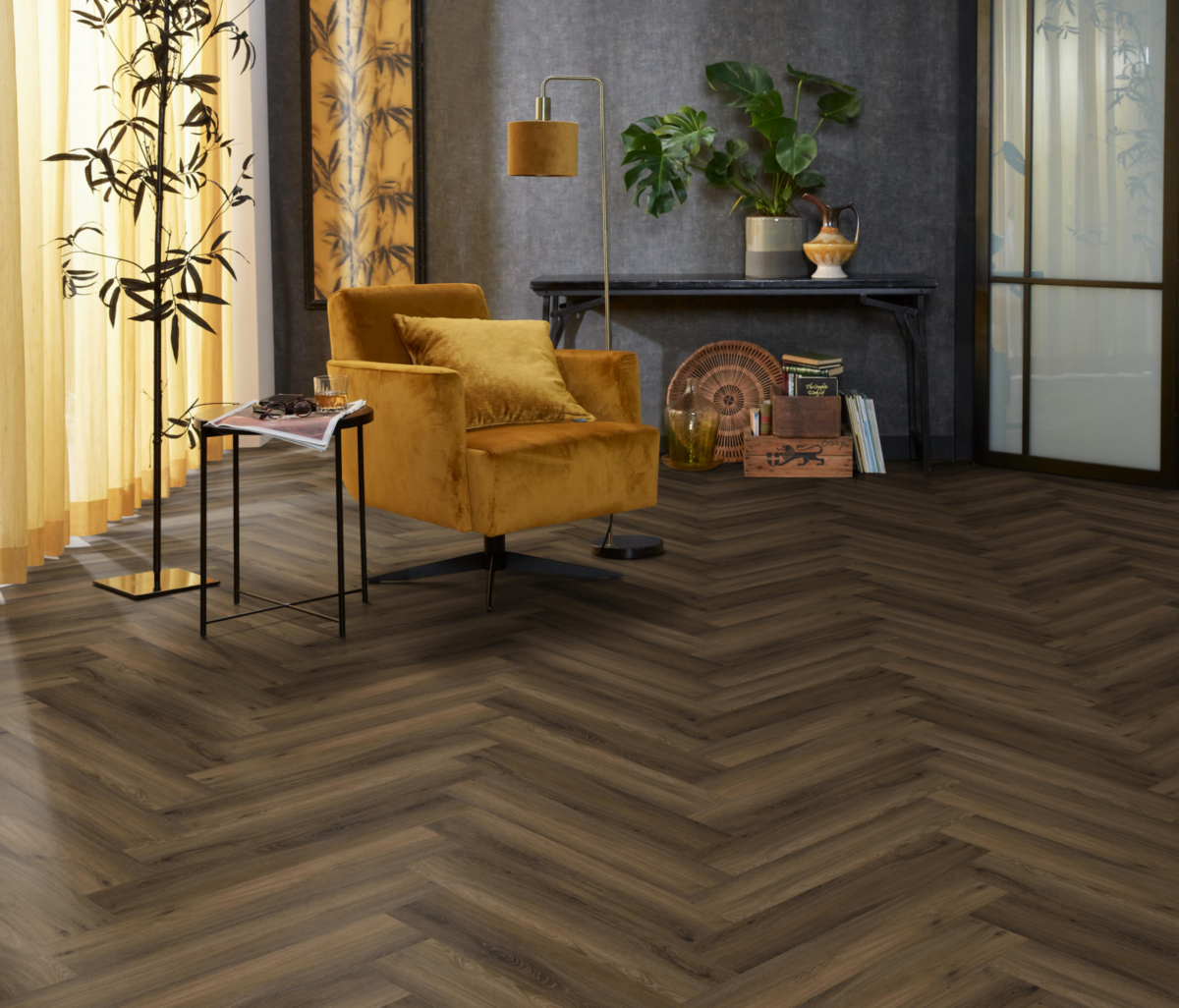 YUP Herringbone dryback warm brown - Afbeelding 7