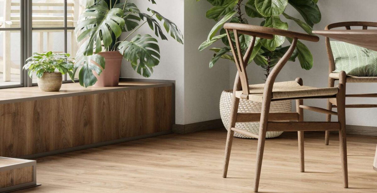 KRONOSPAN_Flooring2025_Boho Dining Room_CGI02_CSEC_5947_0 5947 Historic Oak - Afbeelding 1